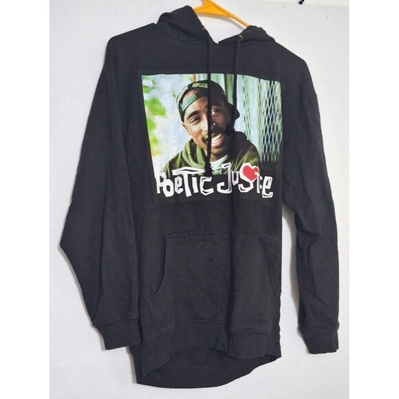 COLUMBIA PICTURES POETIC JUSTICE TUPAC SHAKUR PRINT WOMENS S/P POCKETED HOODIE - Picture 1 of 6